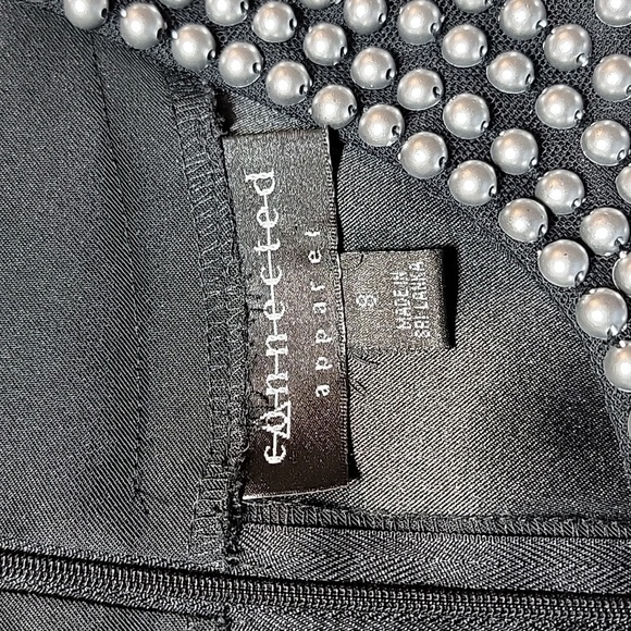 Connected Apparel Sleeveless Black Dress with Pearl Collar Size 8 EUC - Picture 4 of 10